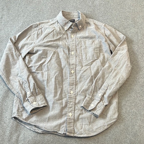 Boy’s Long Sleeve Grey Button Down Collared Dress Shirt - Picture 1 of 2
